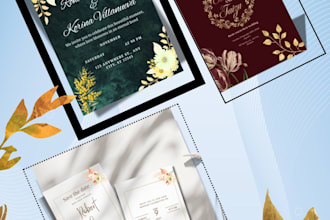 design elegant digital wedding , party card save the date