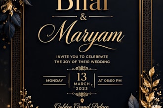 modern wedding invitation card, marriage card