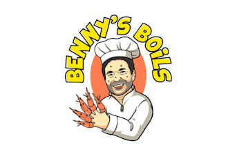 make fun and weird food logo for shrimp boil company