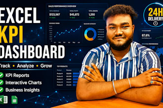 create a professional excel dashboard and KPI report