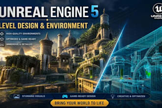 create unreal engine 5 game environment map terrain and level design