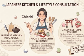 provide expert advice on japanese food, kitchen tools, and local shopping