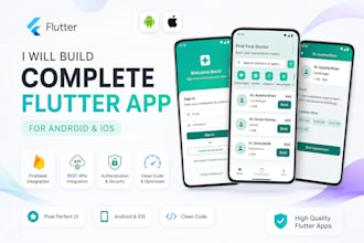 develop a professional flutter app for android and ios
