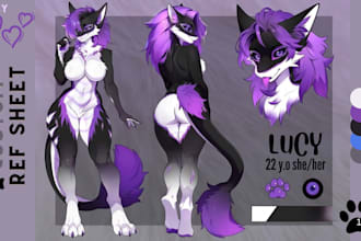 draw furry reference sheet nsfw furry art oc character design reference sheet