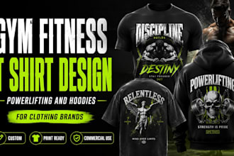 design gym fitness and powerlifting t shirts and hoodies for your clothing brand
