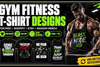 design custom gym and powerlifting t shirt for fitness clothing brand
