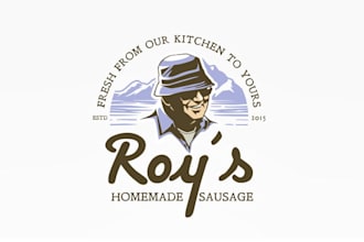 make packaging kitchen label logo for roys homemade sausage