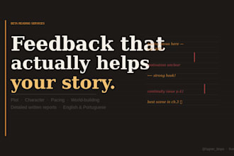 beta read your fiction manuscript and give detailed feedback