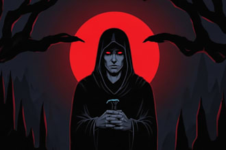 create dark art illustration