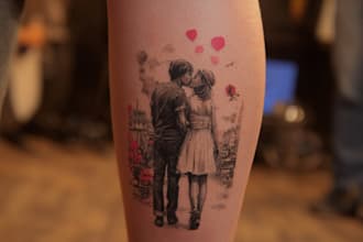 draw a custom realism styled tattoo design