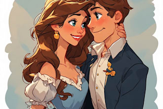 design couple portrait wedding portrait art
