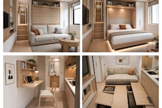interior design and 3d visualization for tiny house space optimization