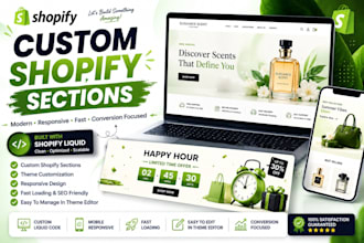 create custom shopify sections and shopify liquid code