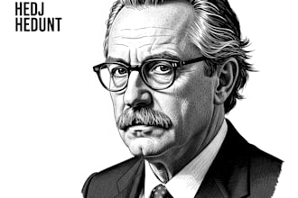 draw a wsj style hedcut portrait