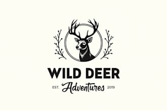 design awesome wild deer mascot logo only 15 hours