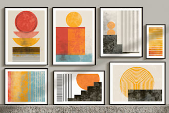 create abstract wall art illustration for you