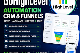 build gohighlevel automation, ghl CRM setup, sales funnel and workflow