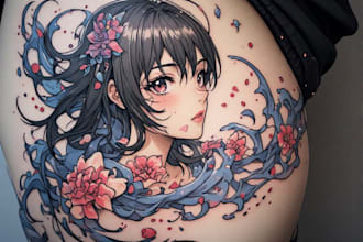make anime tattoo design for you