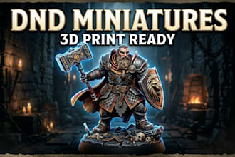 sculpt custom dnd miniatures fantasy characters and stl model
