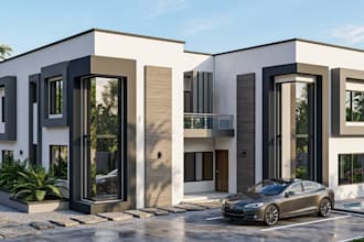 design 3d realistic exterior rendering