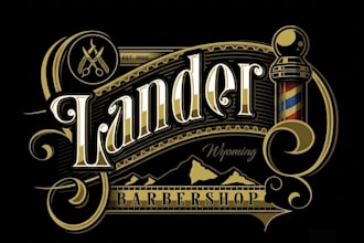 create professional barber shop logo retro vintage style