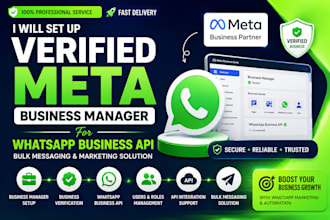 provide verified bm fb meta business manager for whatsapp api message marketing