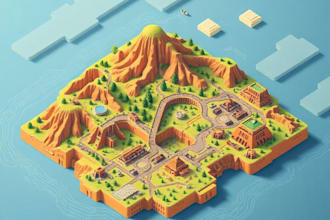 draw amazing vector or isometric map illustrations