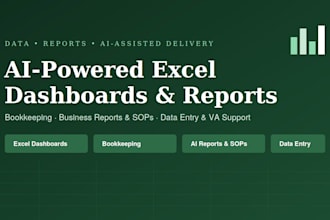 create ai powered excel dashboards reports and bookkeeping