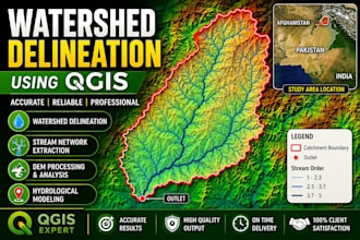 delineate watershed and catchment area from dem in qgis