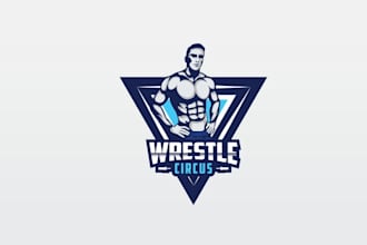 design sports wrestling club company logo