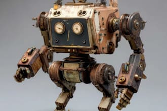 draw amazing character mecha robot illustration