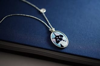 create custom handmade enamel pet portrait for you