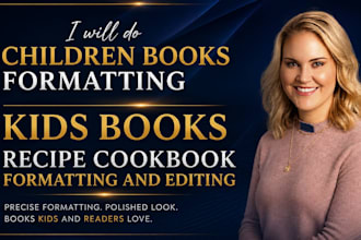 do children books formatting, kids books, recipe cookbook formatting and editing