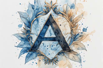 design an elegant hand painted watercolor logo