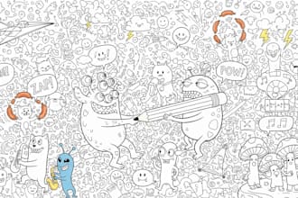 create doodle art illustrations for anything