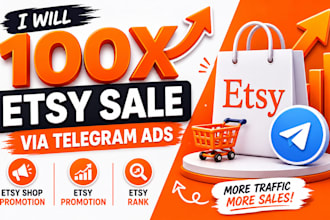 100x etsy sale via telegram ads do etsy shop promotion, etsy promotion etsy rank