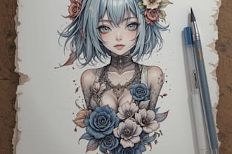 make a unique anime tattoo design for you