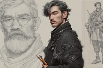 create realistic digital portrait and illustration