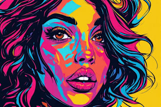 draw colorful wpap pop art portrait