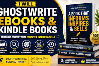 ghostwrite engaging ebook amazon kindle book, and sales copy to make sales ebook