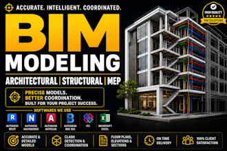 design 3d revit bim models, 2d drawings and realistic renders