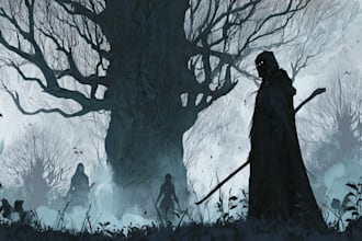 create dark art illustration