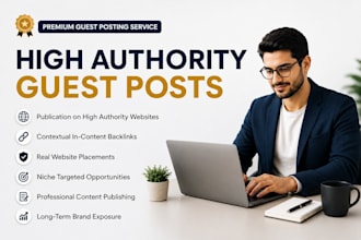 publish high authority guest posts with contextual backlinks