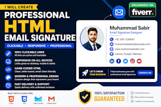create a professional clickable HTML email signature