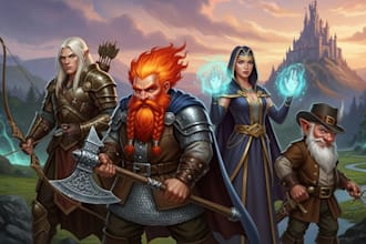 paint a character illustration in a fantasy world