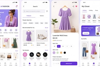 develop ai fashion marketplace app, outfit suggestion app, virtual closet app