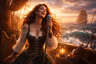 sing sea shanty, medieval fantasy, pirate, sailors chant, celtic, ethereal vocal