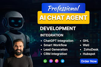 build an ai chatbot for lead generation and CRM with ghl, hubspot, wati, zoho