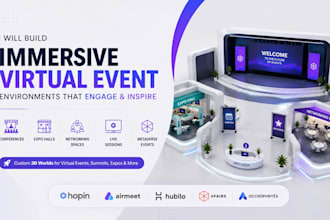 build immersive virtual event with hopin, airmeet, hubilo, vfairs, accelevents
