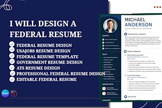design a professional ats federal resume, usajobs resume and CV